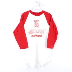 70s Mens Medium Miller Lite 3/4 Raglan Shirt USA